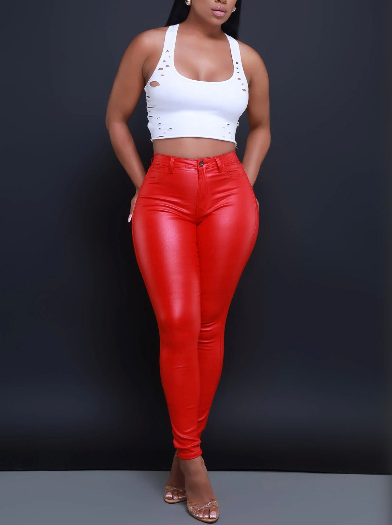 Ms. Red Baddie Pants - Baddie Kouture Boutique 
