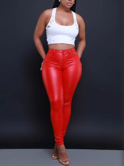 Ms. Red Baddie Pants - Baddie Kouture Boutique 