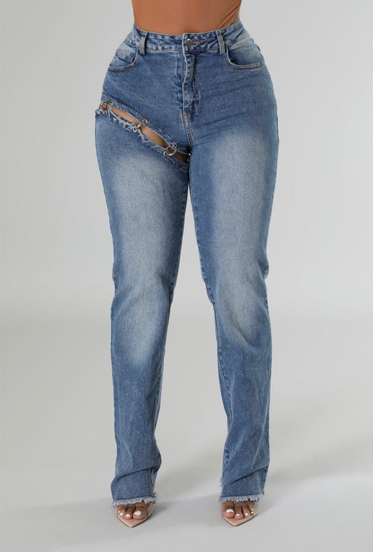 Baddie Stacked Jeans - Baddie Kouture Boutique 