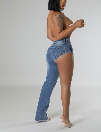 Baddie Stacked Jeans - Baddie Kouture Boutique 