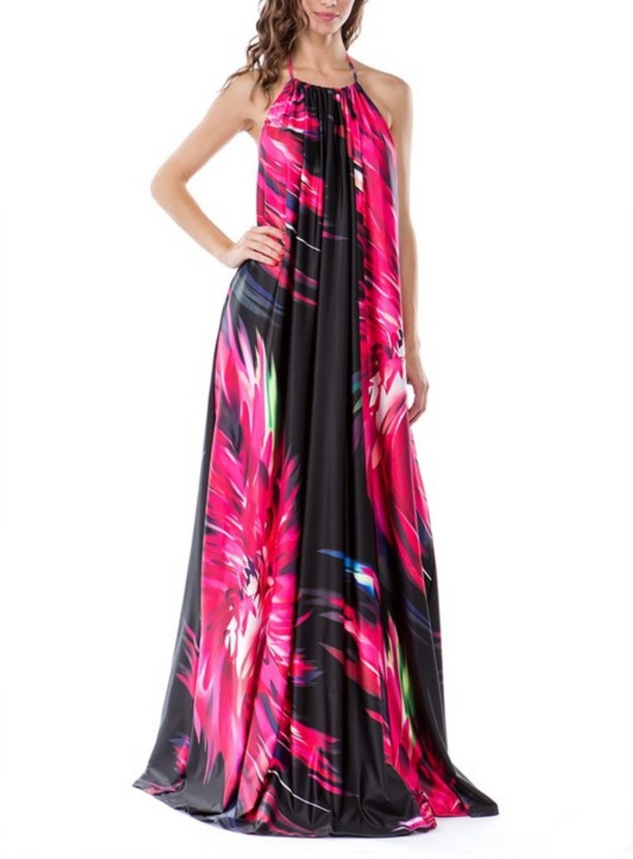 Angelic Baddie Ruched Backless Floral Dress - Baddie Kouture Boutique 