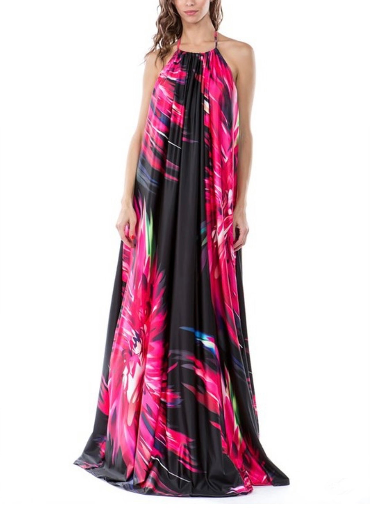 Angelic Baddie Ruched Backless Floral Dress - Baddie Kouture Boutique 