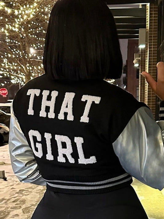 That Girl Baddie Varsity Jacket - Baddie Kouture Boutique 
