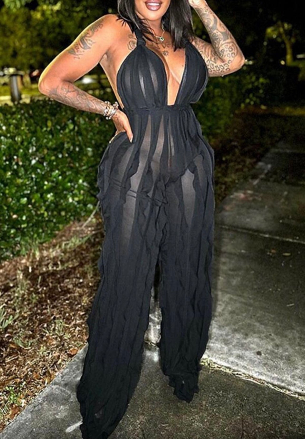All Ruffled Up Baddie Jumpsuit - Baddie Kouture Boutique 