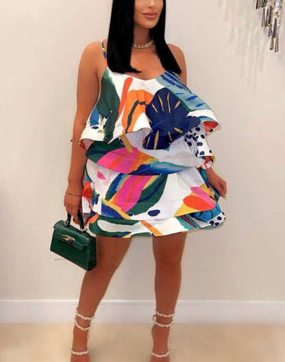 It’s Giving Summer Ruffle Tiered Baddie Dress product photo