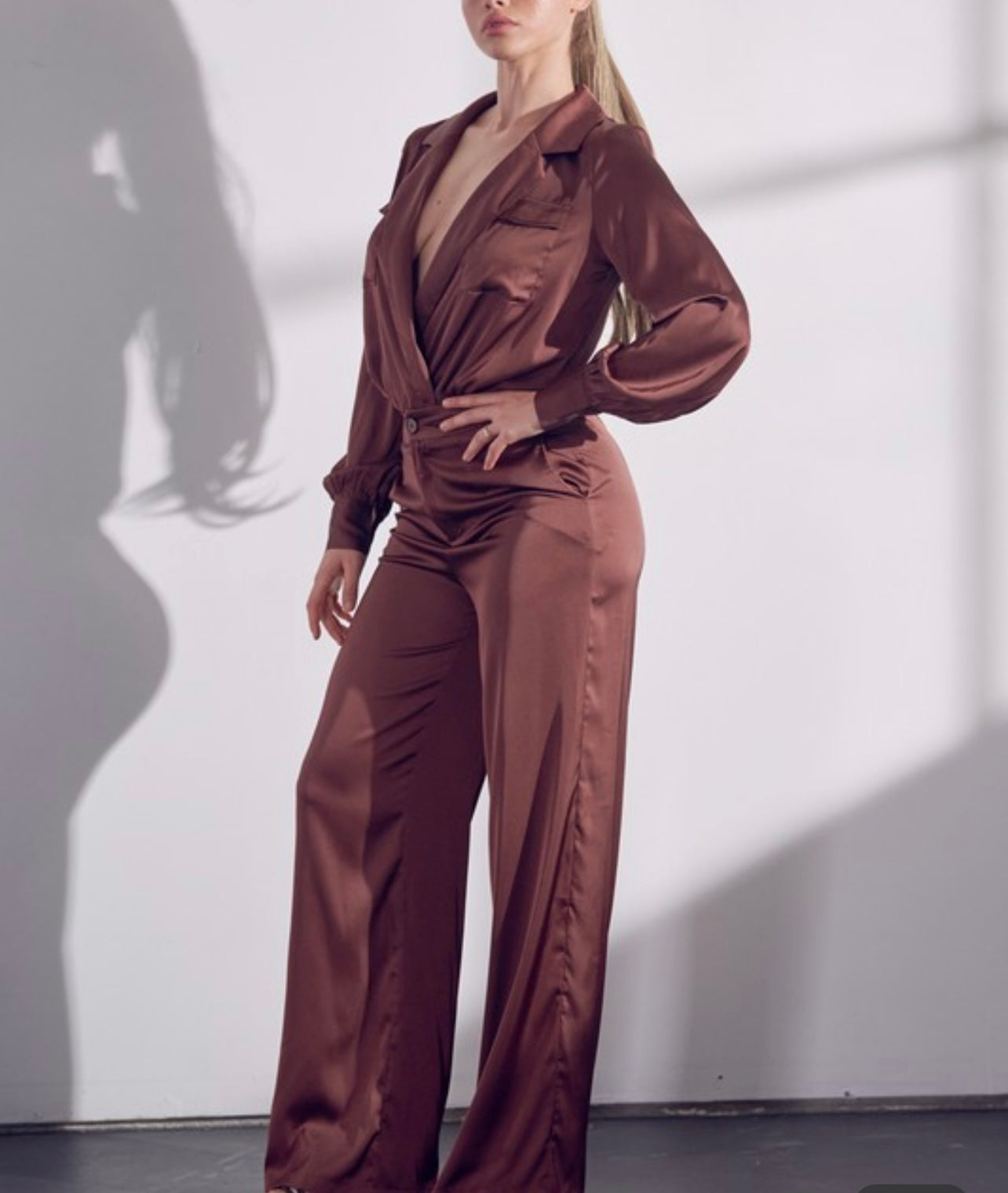 Chocolate Baddie Satin Set - Baddie Kouture Boutique 