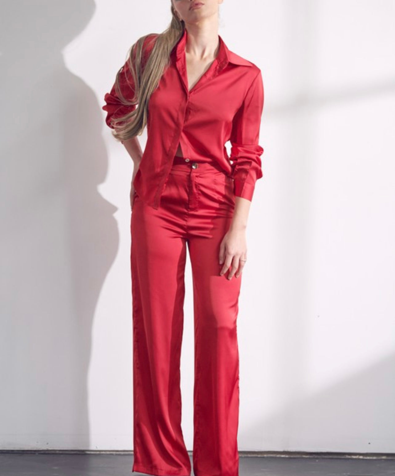 Sexy Red Satin Baddie Set - Baddie Kouture Boutique 