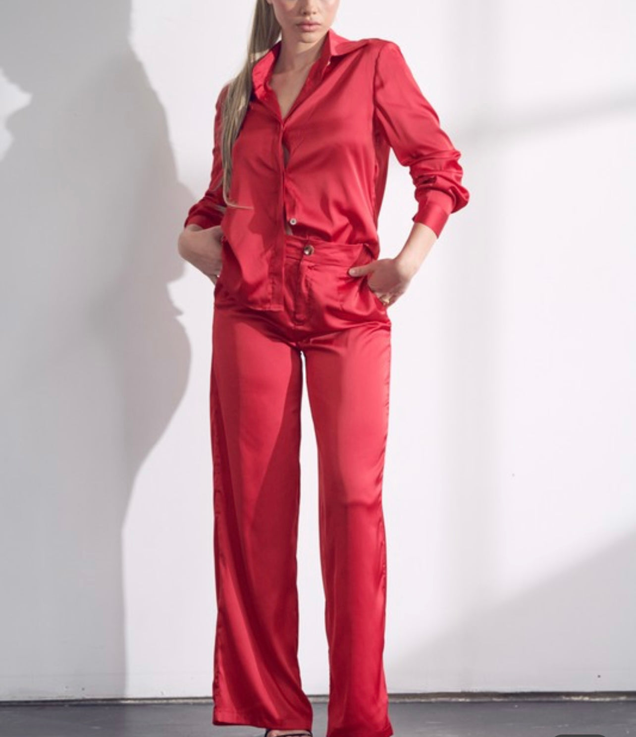 Sexy Red Satin Baddie Set - Baddie Kouture Boutique 