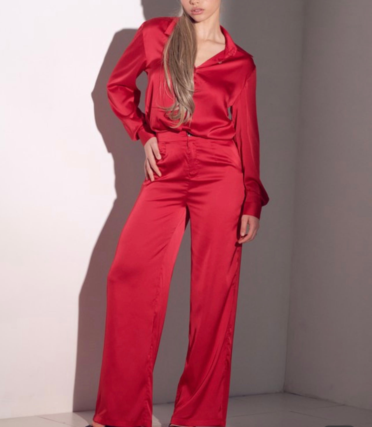 Sexy Red Satin Baddie Set - Baddie Kouture Boutique 