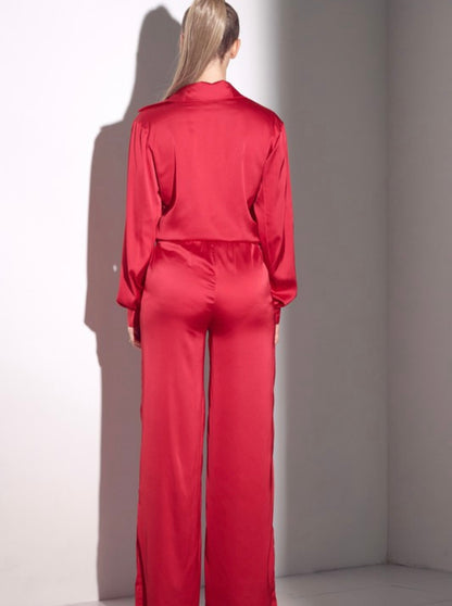Sexy Red Satin Baddie Set - Baddie Kouture Boutique 
