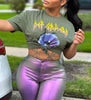 Amara Baddie Metallic Purple Pants