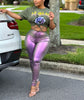 Amara Baddie Metallic Purple Pants