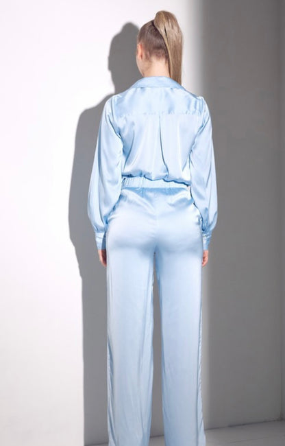 Baby Blues Satin Baddie Set - Baddie Kouture Boutique 