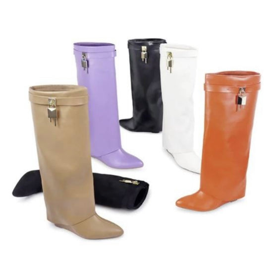 Beige Baddie Tall Boots - Baddie Kouture Boutique 