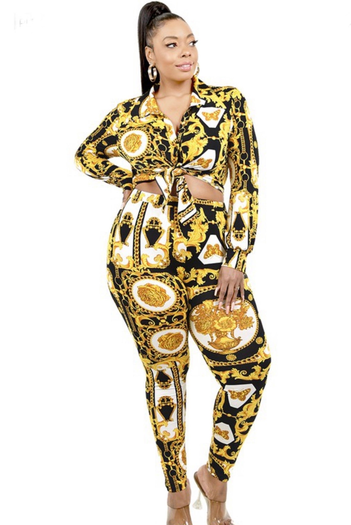 Butterfly Baddie Plus Two-Piece Legging Set - Baddie Kouture Boutique 