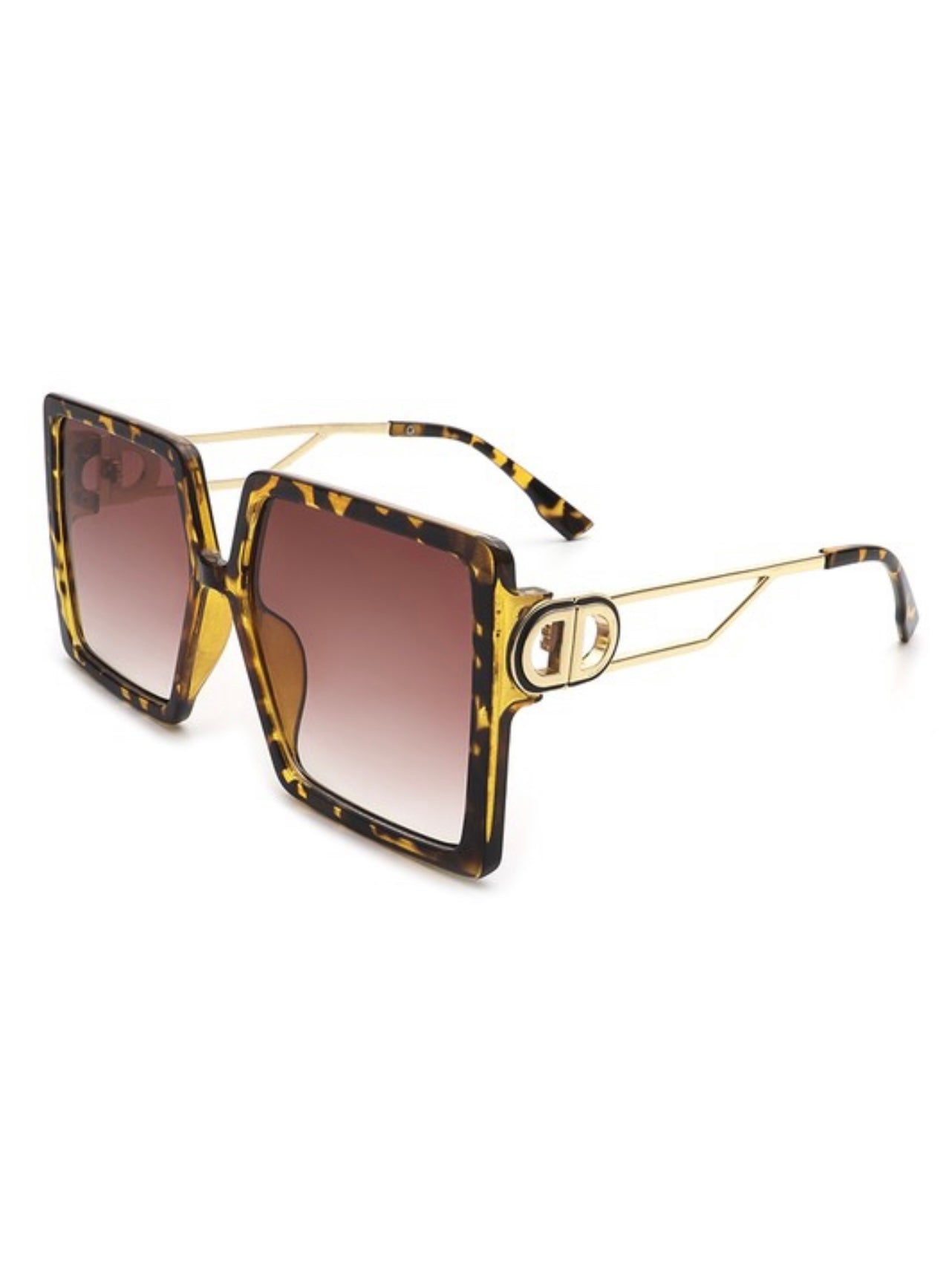 Baddie Golden Side Square Oversize Glasses - Baddie Kouture Boutique 