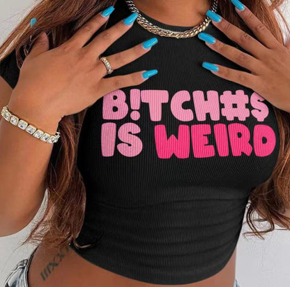 B!TCH#$ Weird Baddie Shirt with Purse Set - Baddie Kouture Boutique 