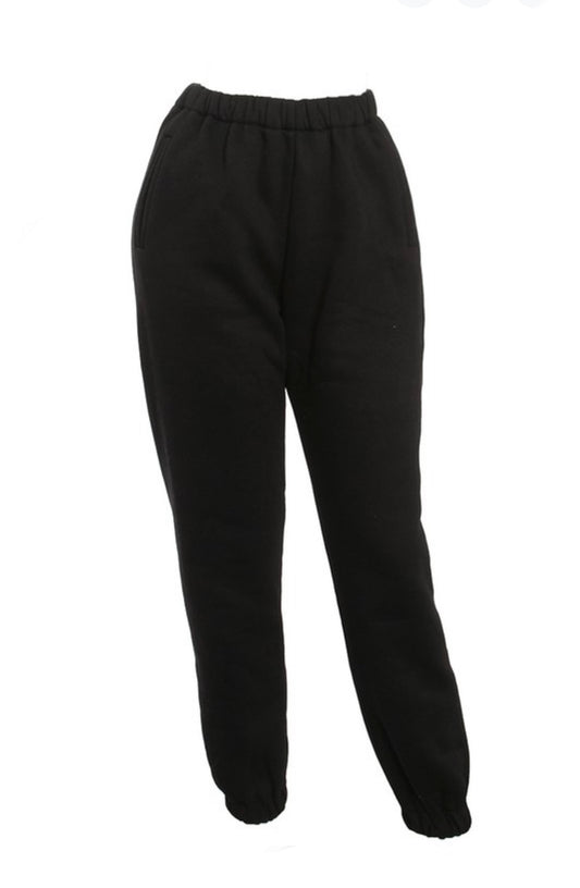 Baddie Plush High Waist Sweat Pants - Baddie Kouture Boutique 