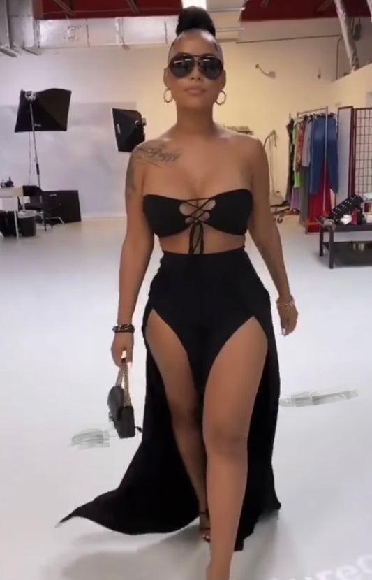 Baddie Split Leg Halter Set - Baddie Kouture Boutique 