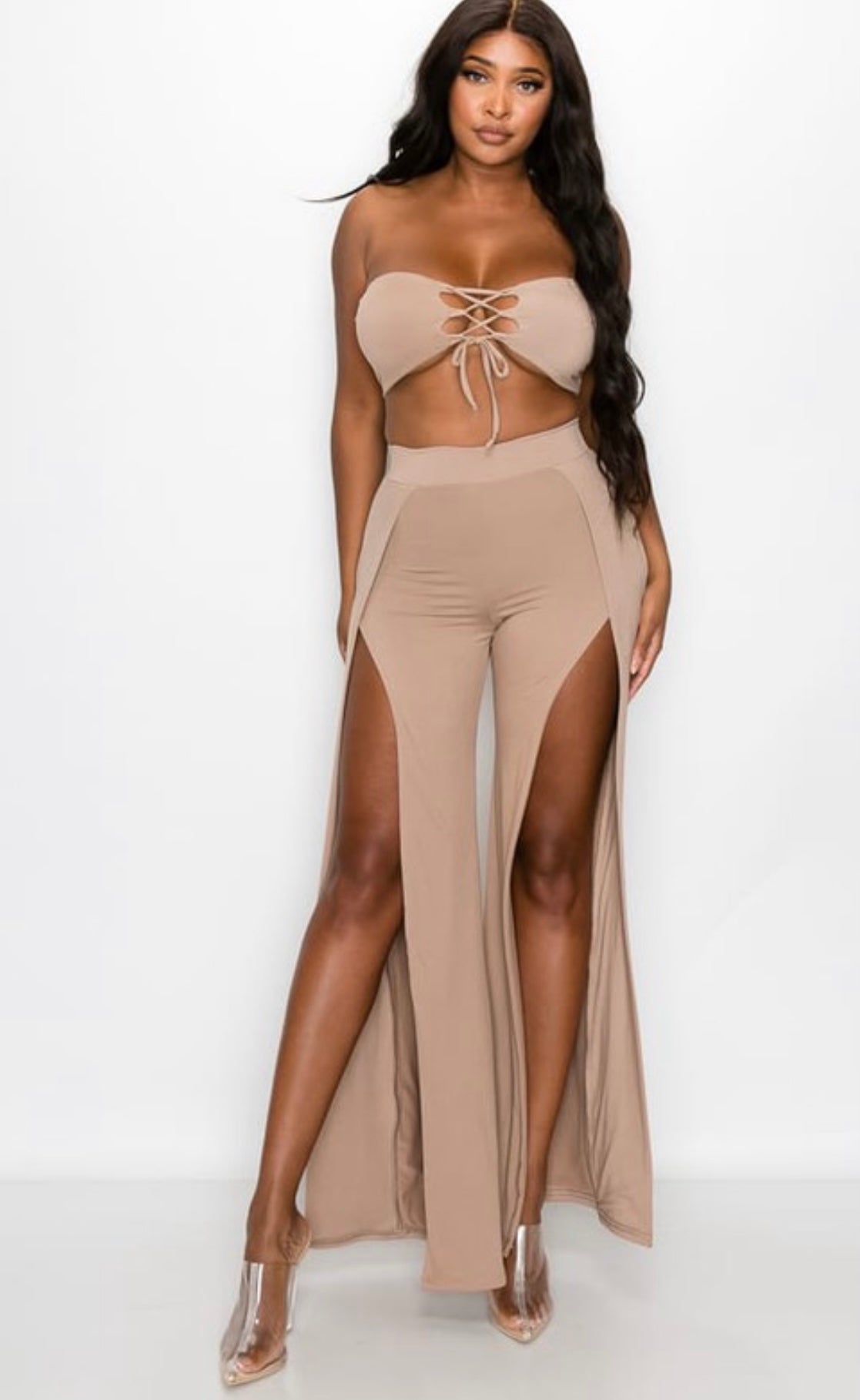 Baddie Split Leg Halter Set - Baddie Kouture Boutique 