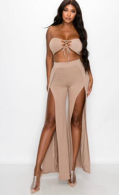 Baddie Split Leg Halter Set - Baddie Kouture Boutique 