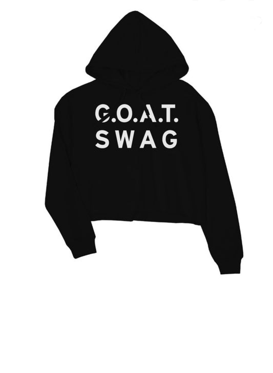 Greatest Of All Time SWAG Crop Hoodie - Baddie Kouture Boutique 