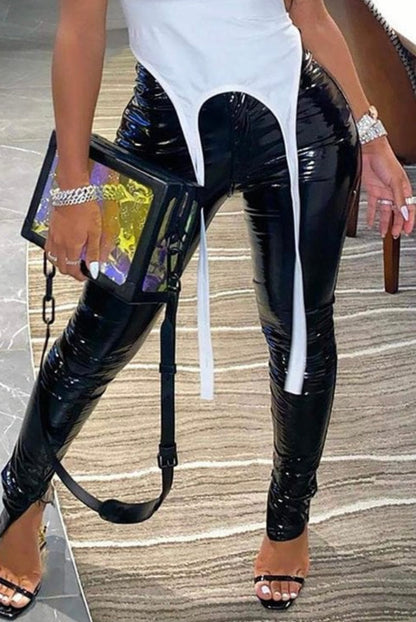 Madison Baddie High Waist Leather Pants - Baddie Kouture Boutique 
