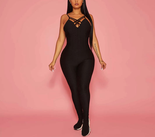 Ms. Fonda Baddie Fitness Jumpsuit - Baddie Kouture Boutique 