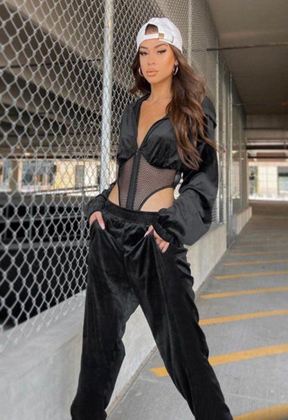 Natalia Baddie Velour Set - Baddie Kouture Boutique 