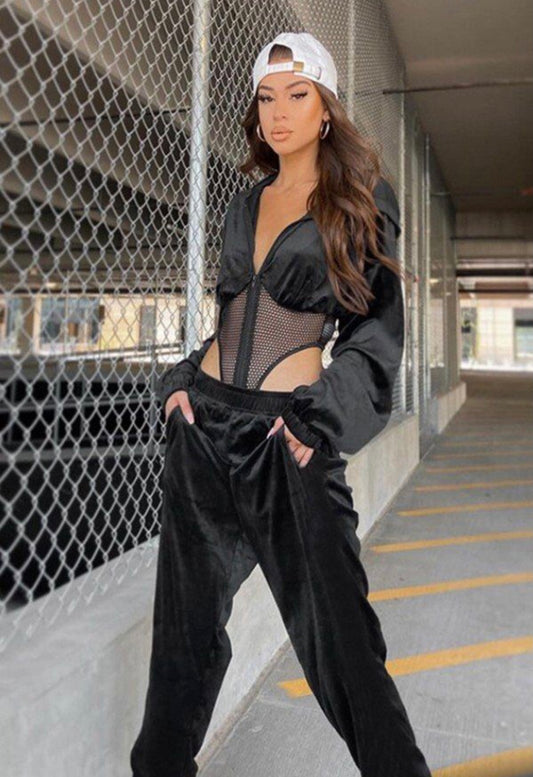 Natalia Baddie Velour Set - Baddie Kouture Boutique 