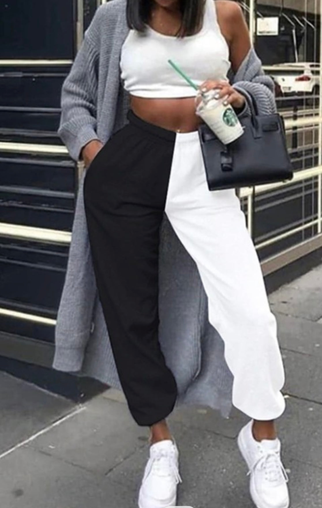 Cruella Black and White Baddie Sweats - Baddie Kouture Boutique 