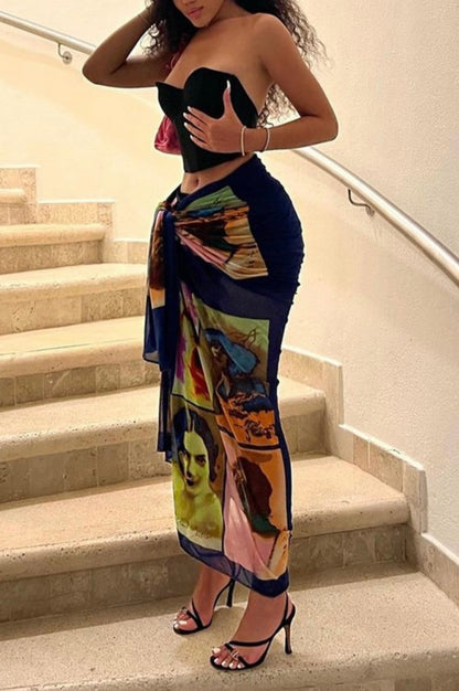 Faces of Beauty Baddie Skirt - Baddie Kouture Boutique 