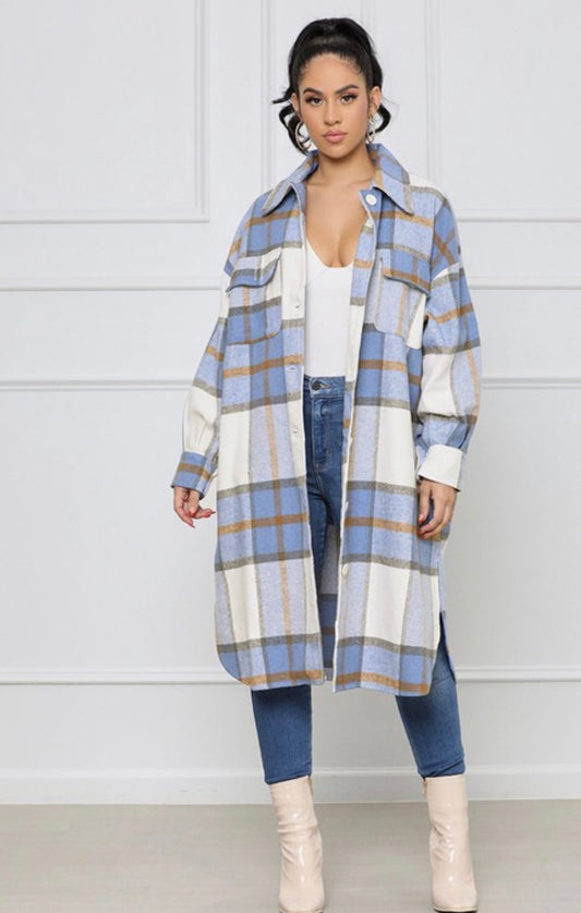 Betsy Baddie Flannel Shacket - Baddie Kouture Boutique 
