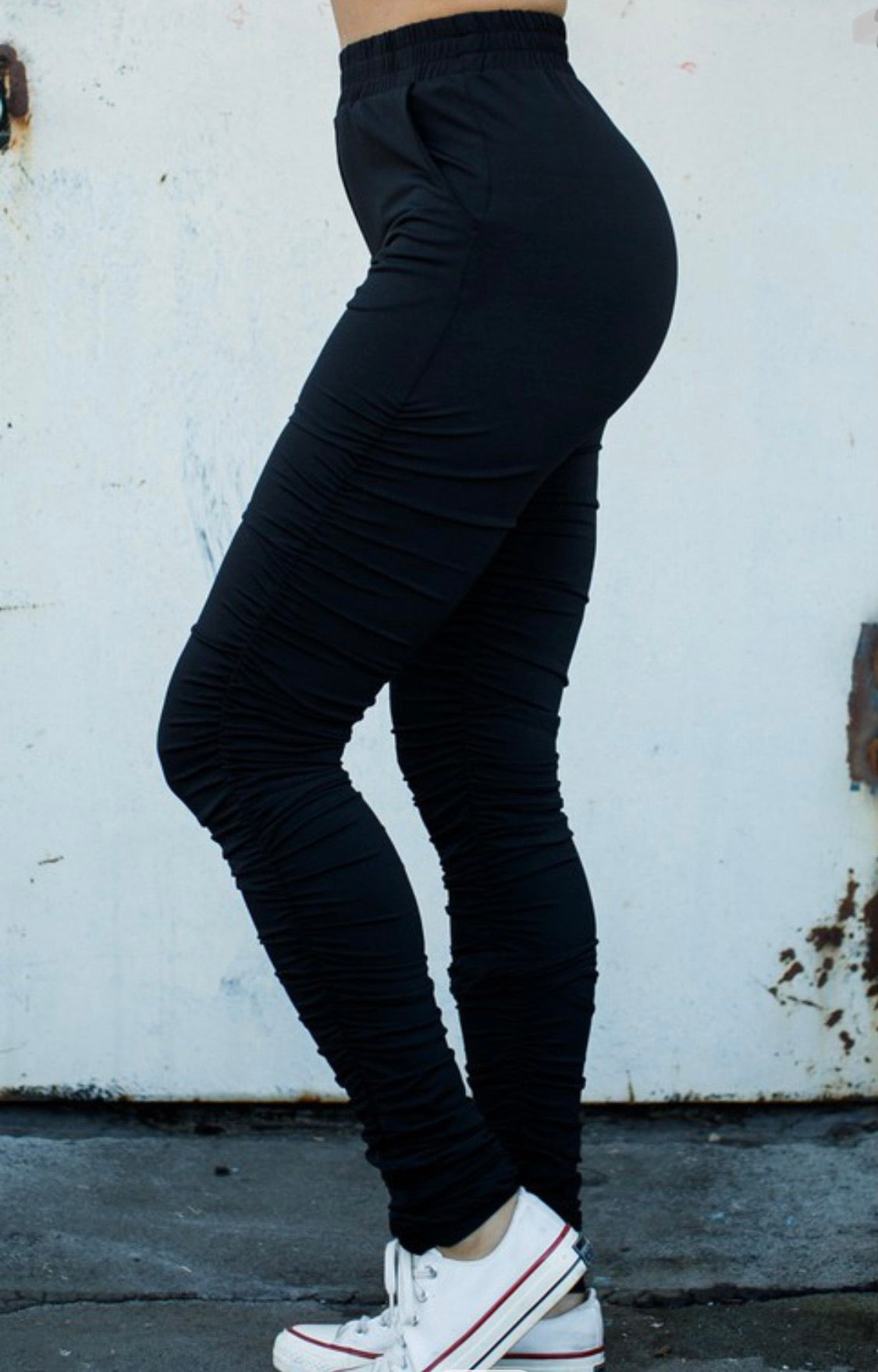 Baddie Stacked Ruched Pants - Baddie Kouture Boutique 