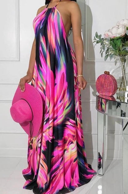 Angelic Baddie Ruched Backless Floral Dress - Baddie Kouture Boutique 