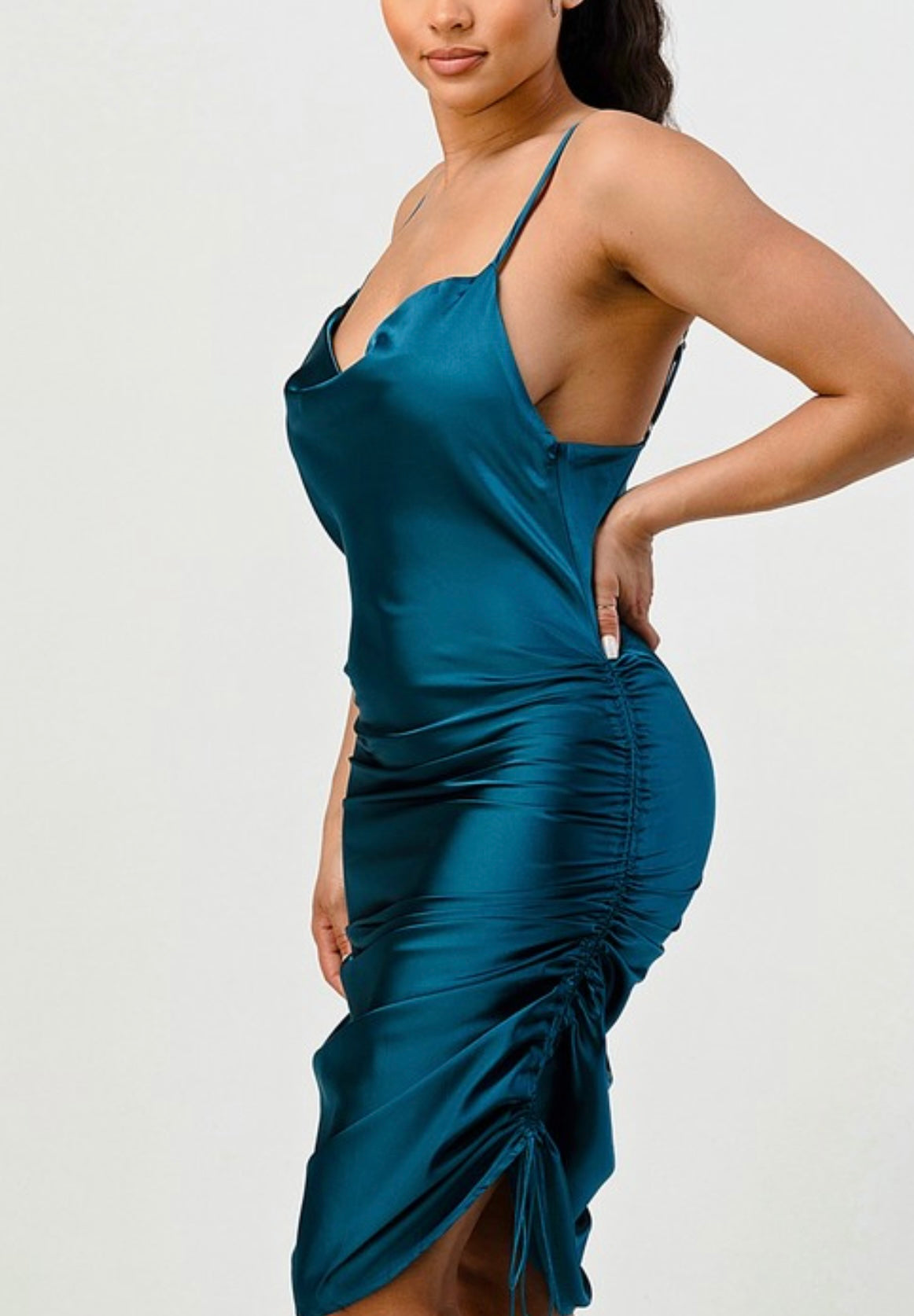 Classy Baddie Satin Dress - Baddie Kouture Boutique 
