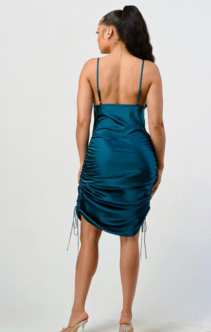 Classy Baddie Satin Dress - Baddie Kouture Boutique 