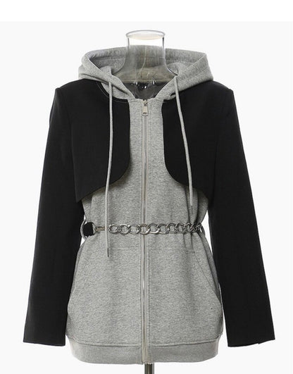 Madonna Baddie Hooded Blazer Jacket - Baddie Kouture Boutique 