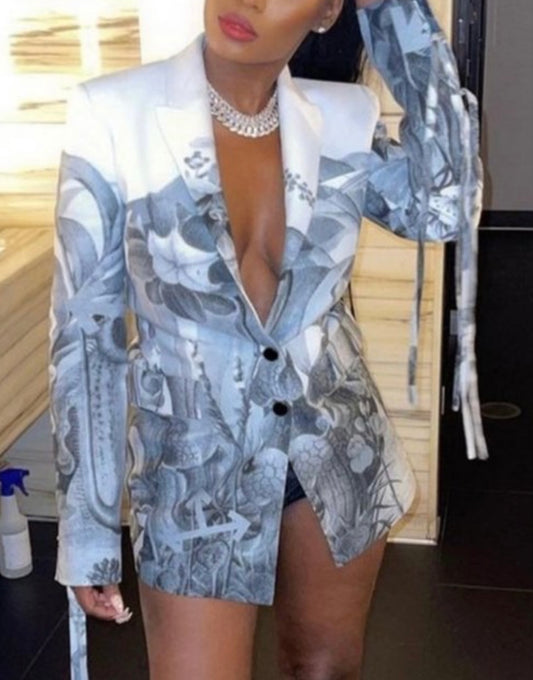 Inked Up Baddie Blazer - Baddie Kouture Boutique 