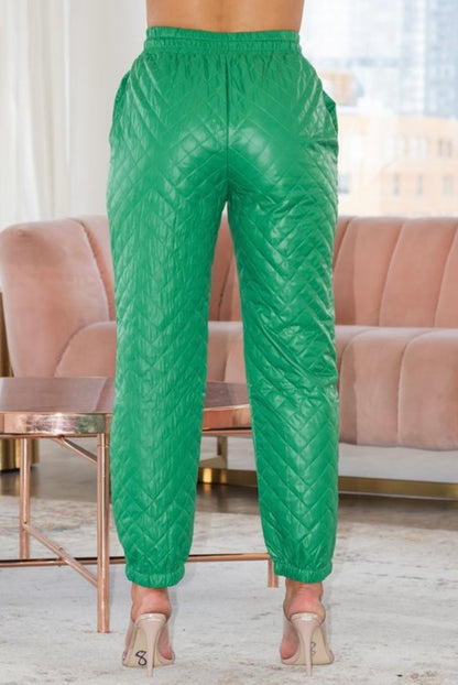 Green Baddie Puff Pants - Baddie Kouture Boutique 