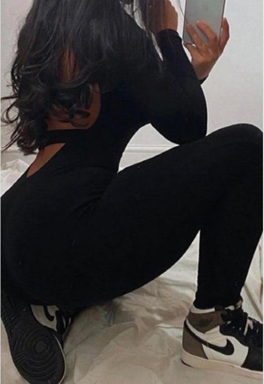 Back At Cha Long Sleeve Jumpsuit - Baddie Kouture Boutique 