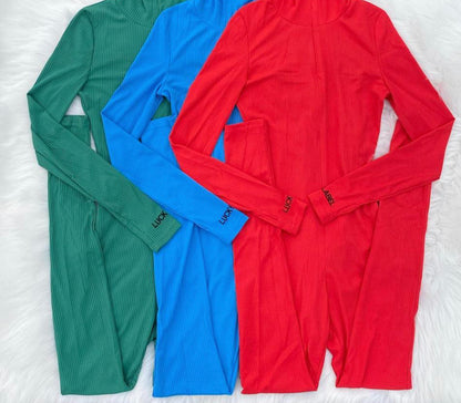 Ferrari Red Lucky Label Jumpsuit - Baddie Kouture Boutique 