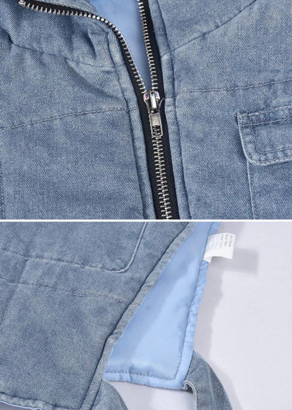 Baddie Quilted Denim Crop Jacket - Baddie Kouture Boutique 