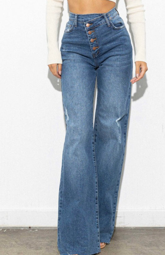 Baddie Criss Cross Jeans - Baddie Kouture Boutique 