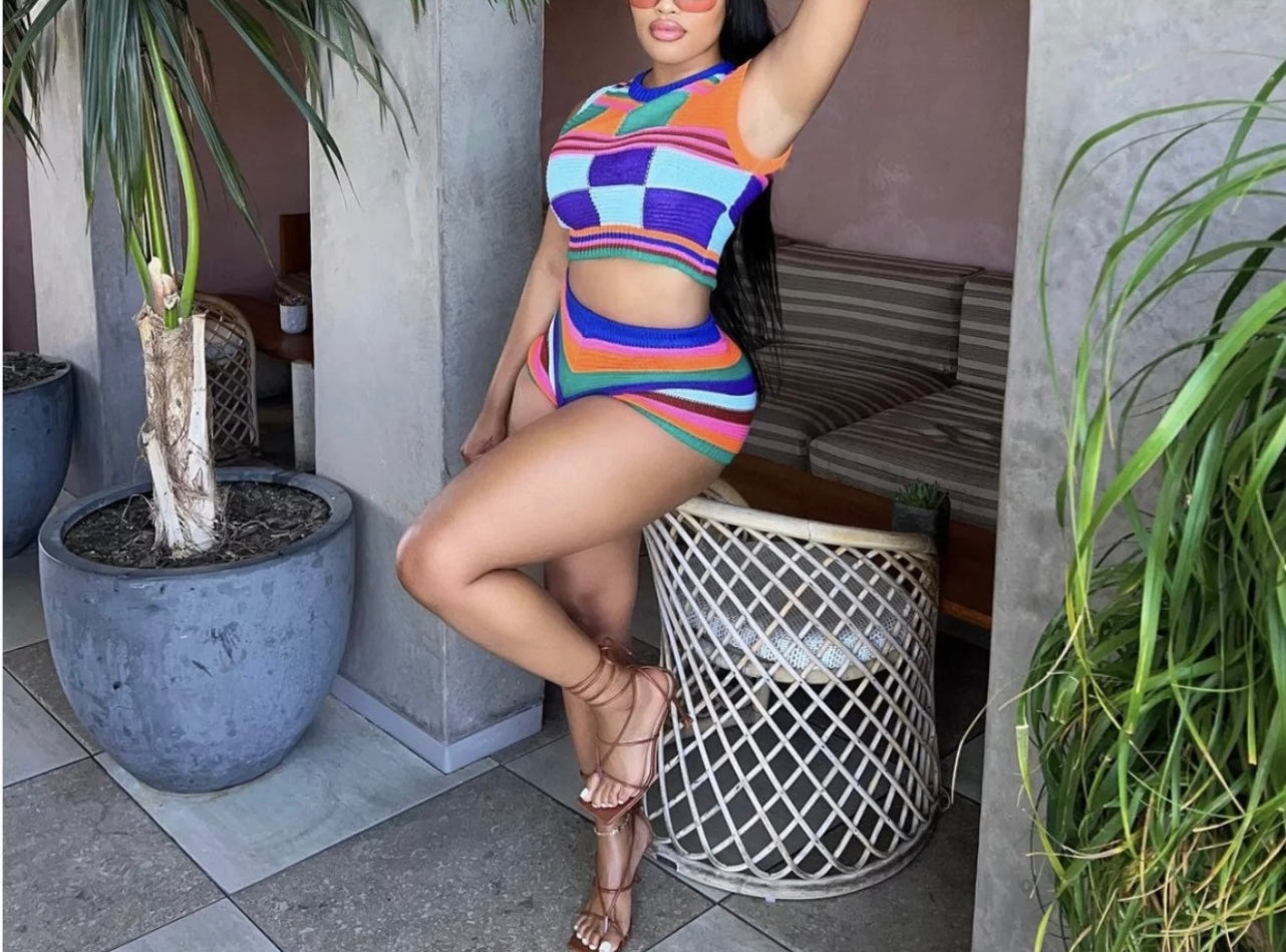 Hot Girl Knitted Baddie Shorts Set - Baddie Kouture Boutique 