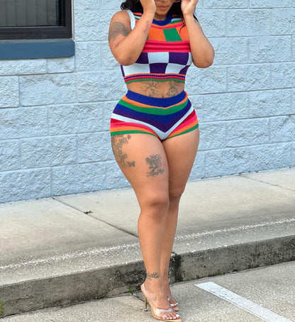 Hot Girl Knitted Baddie Shorts Set - Baddie Kouture Boutique 