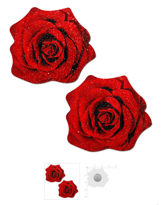 Velvet Glitter Blooming Rose Nipple Pastie - Baddie Kouture Boutique 