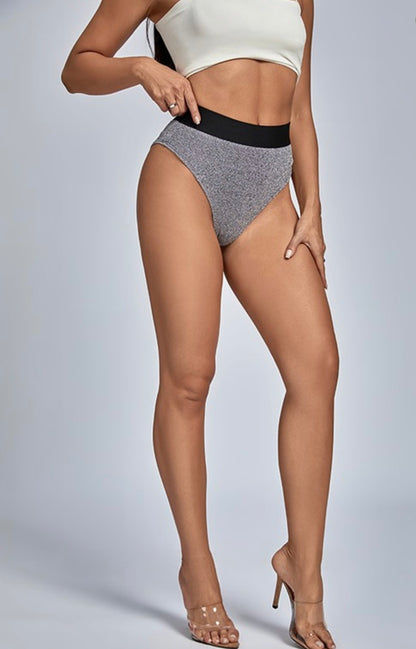 Metallic High Waist Baddie Briefs - Baddie Kouture Boutique 