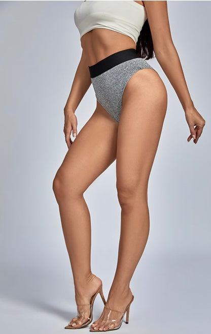 Metallic High Waist Baddie Briefs - Baddie Kouture Boutique 