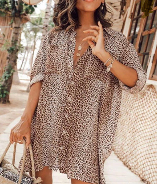 Cheetah Bad Button Front Shirt - Baddie Kouture Boutique 